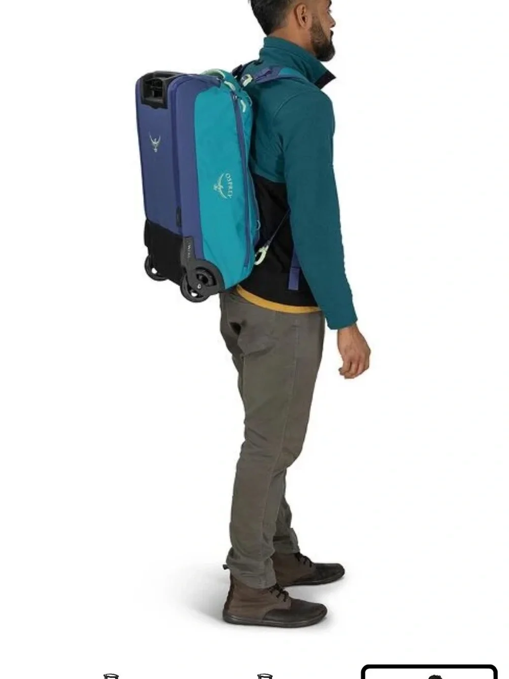Osprey Daylite 40L Wheeled Carry On Collapsible Travel Duffel Bag, Lightweight R